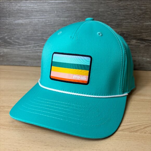 Ping Hat Cap Snapback Blue Costal Performance Golf Golfing Adjustable - Picture 3 of 10